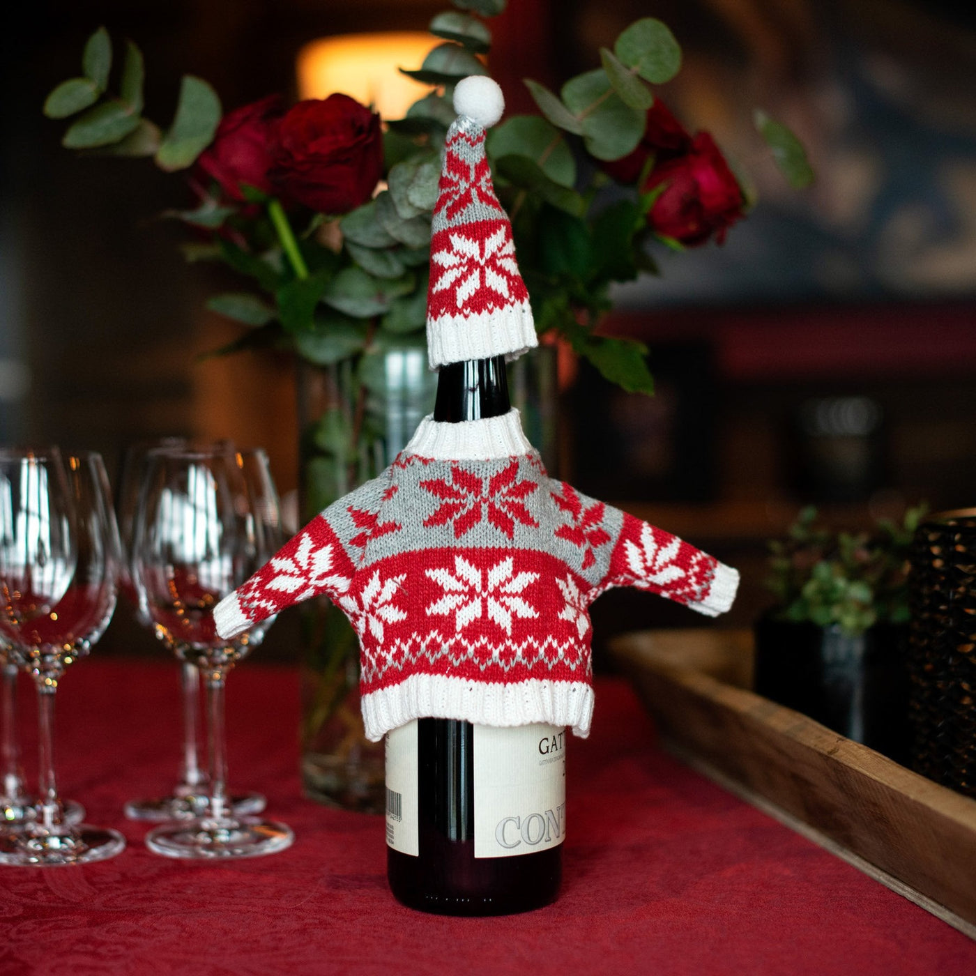 Julesweater til Vinflaske