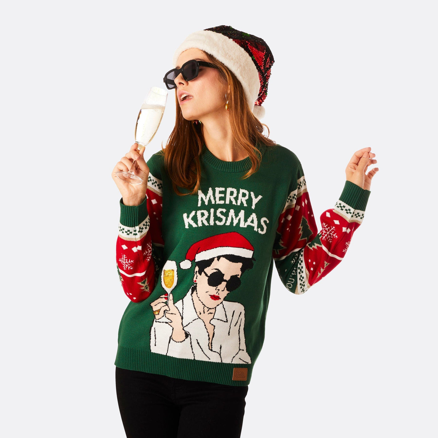 Merry Krismas Julesweater Dame