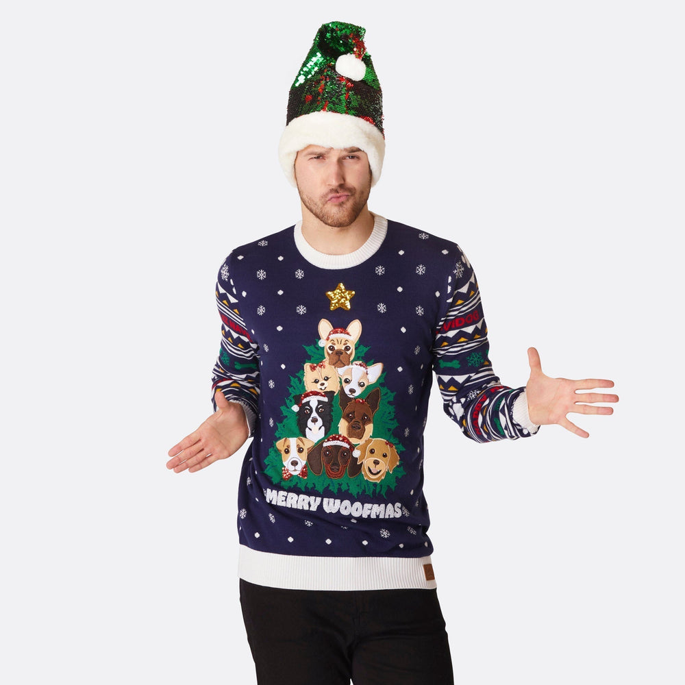 Merry Woofmas Julesweater Herre