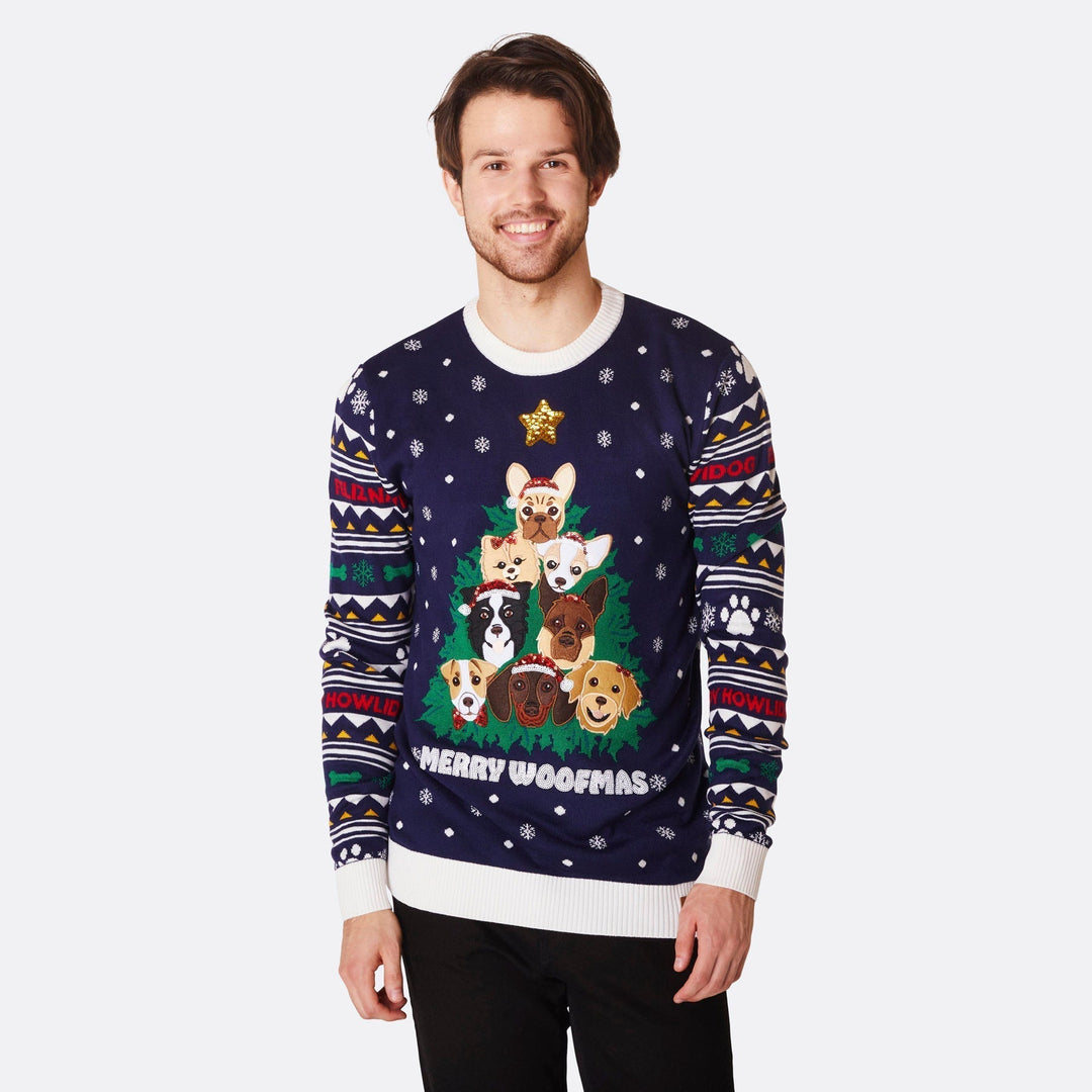 Merry Woofmas Julesweater Herre