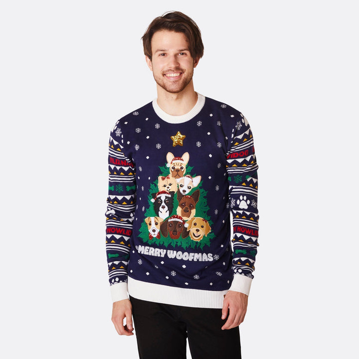 Merry Woofmas Julesweater Herre