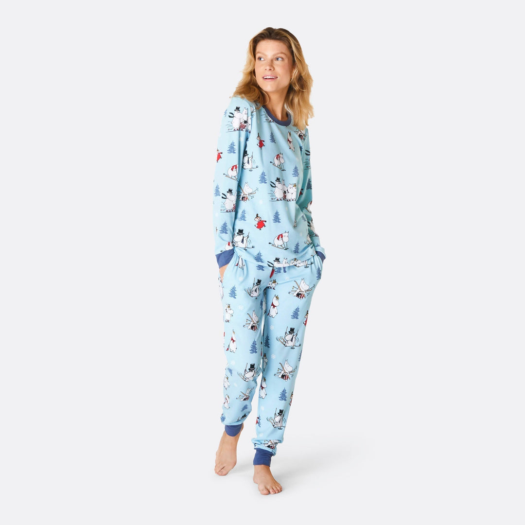 Mumi Blå Julepyjamas Dame