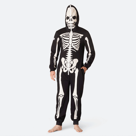 Halloween Skelet Onesie Herre