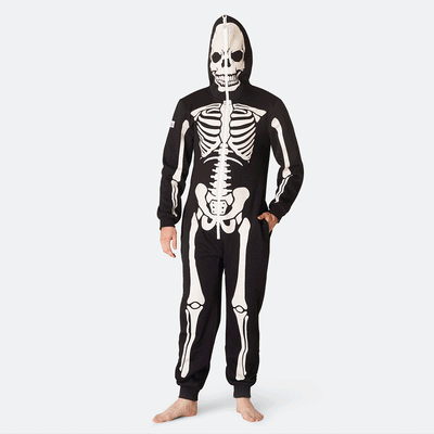 Halloween Skelet Onesie Herre