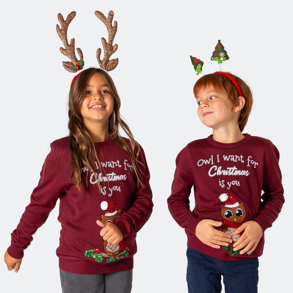 Owl I Want Julesweater Børn