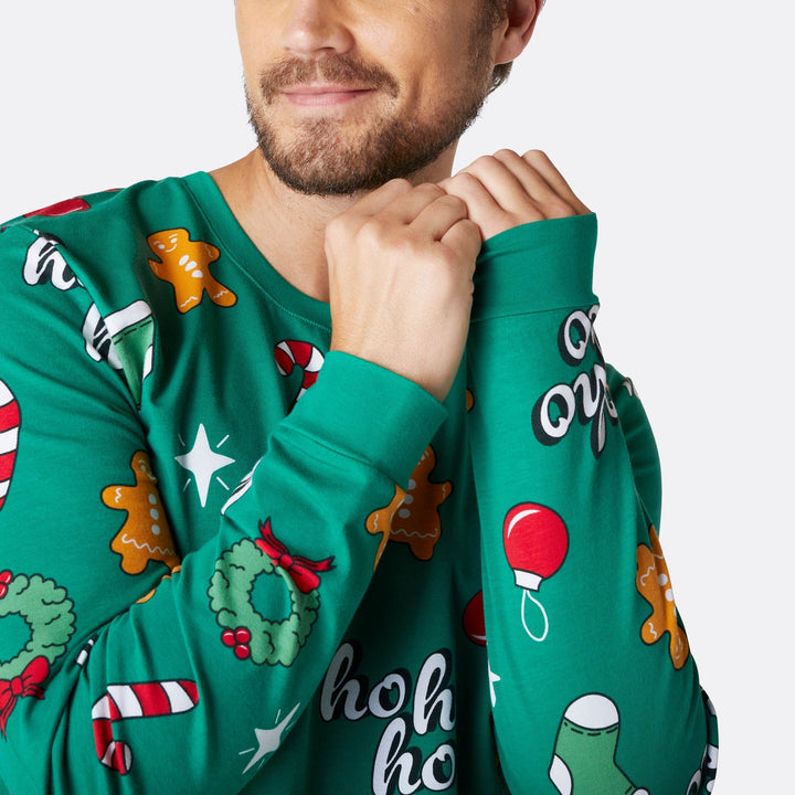 Hohoho Grøn Julepyjamas Herre