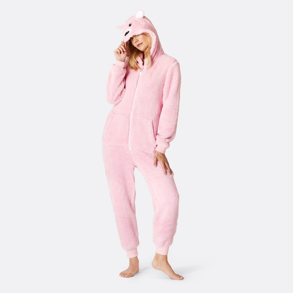 Pink Bamsebjørn Onesie Dame