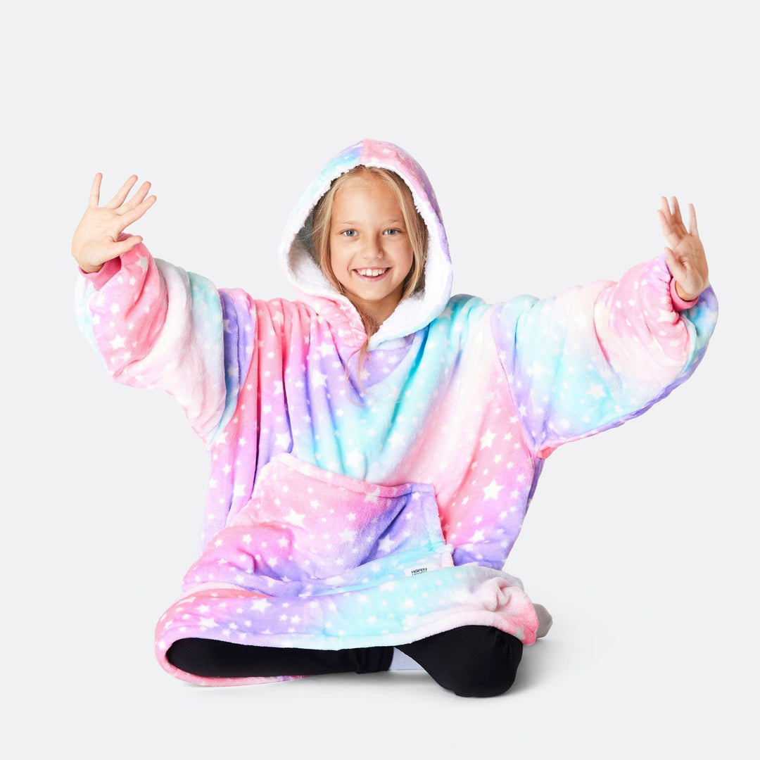 Regnbue Lyserød HappyHoodie Børn