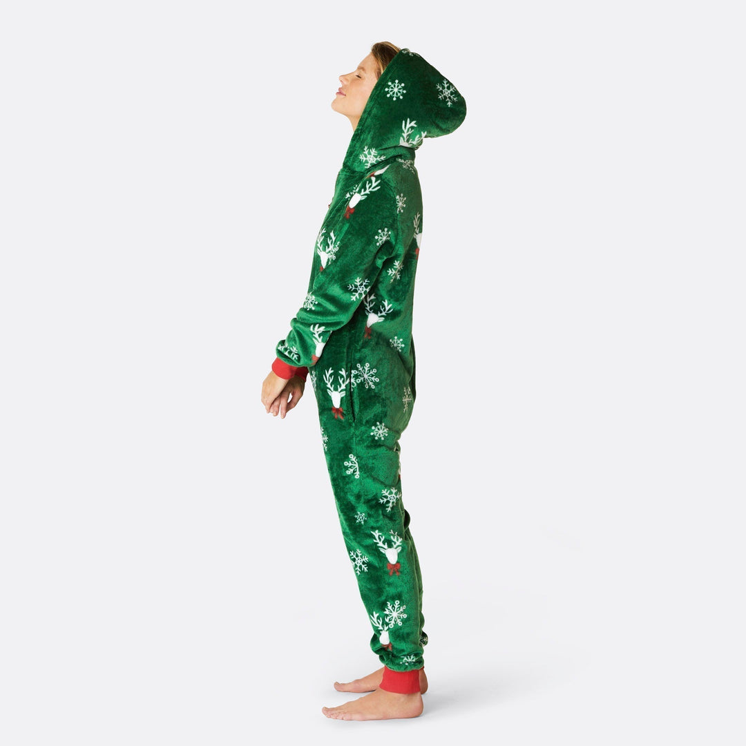 Rensdyr Grøn Onesie Dame