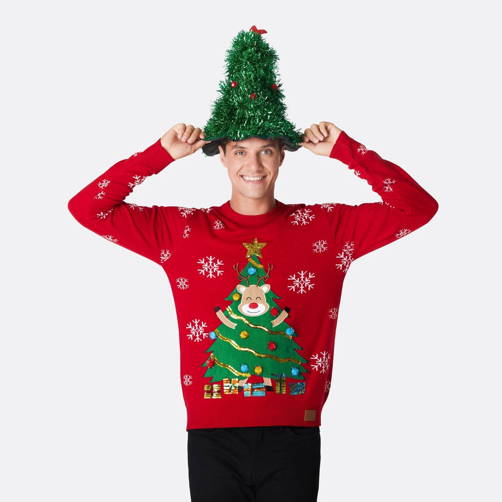 Rensdyr Juletræ Julesweater Herre