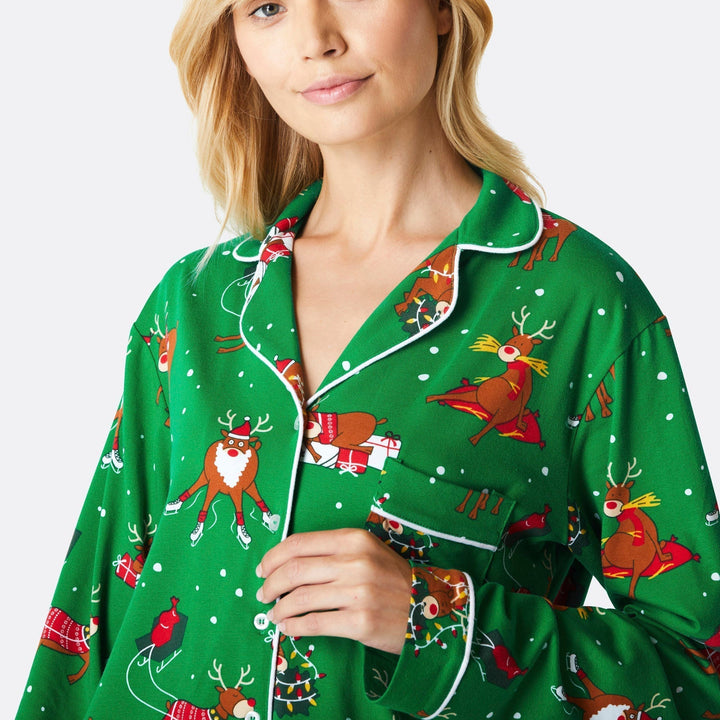 Rensdyr Klassisk Julepyjamas Dame