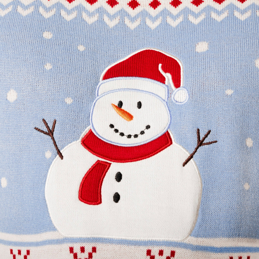 Stribet Snemand Julesweater Dame