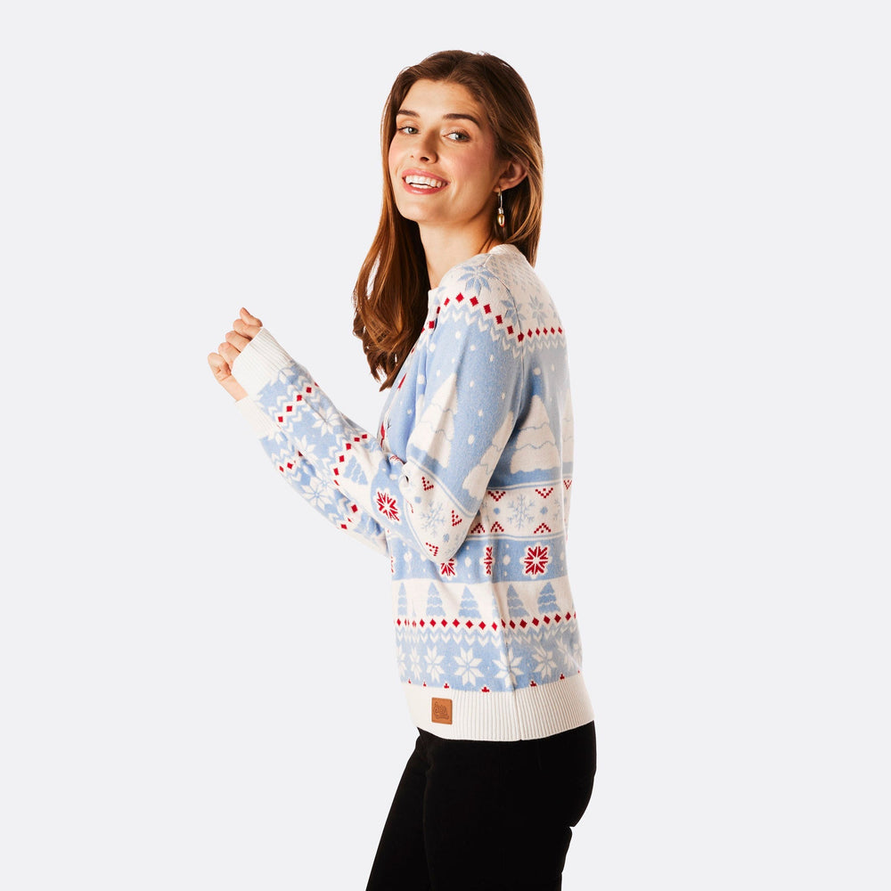 Stribet Snemand Julesweater Dame