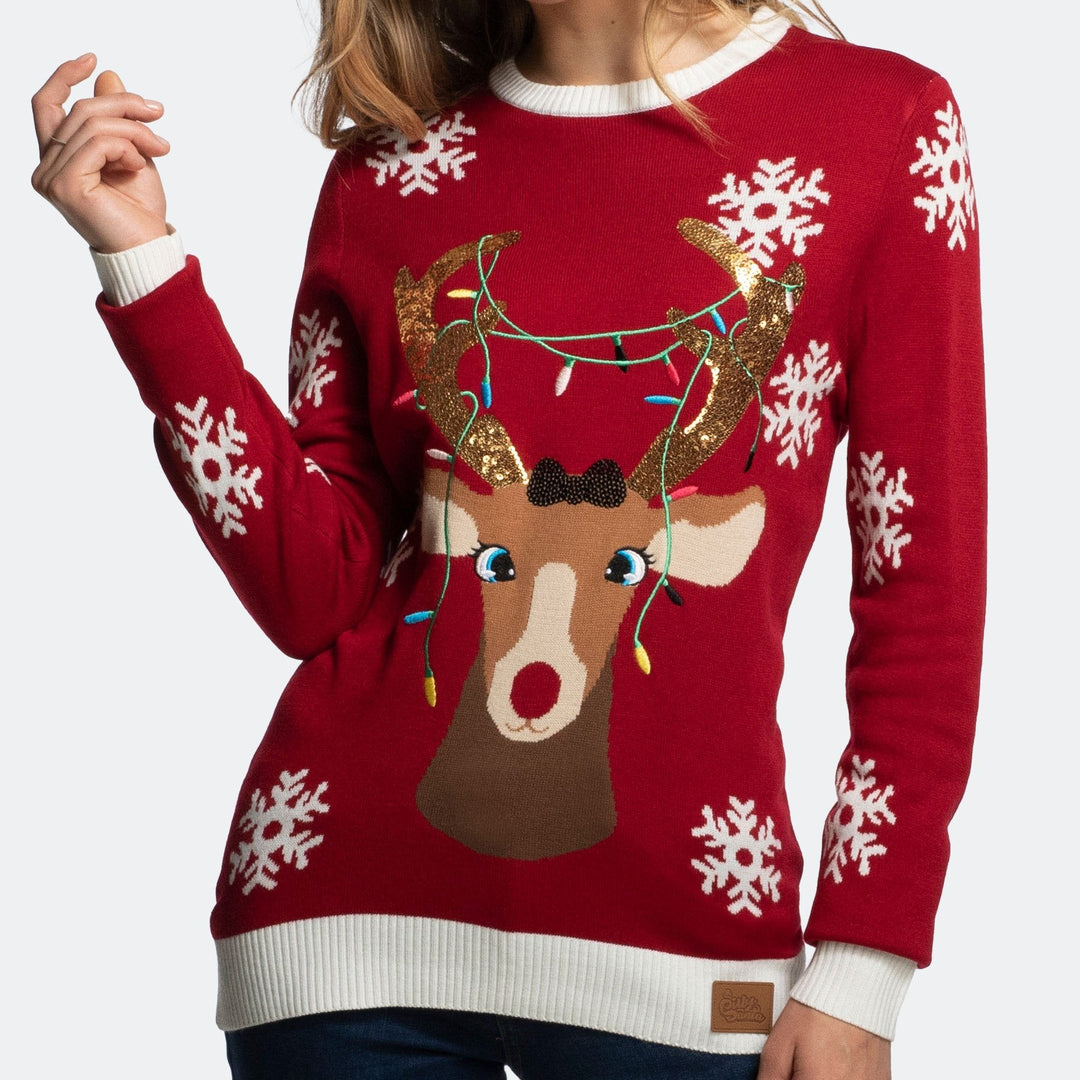 Sødt Rensdyr Julesweater Dame