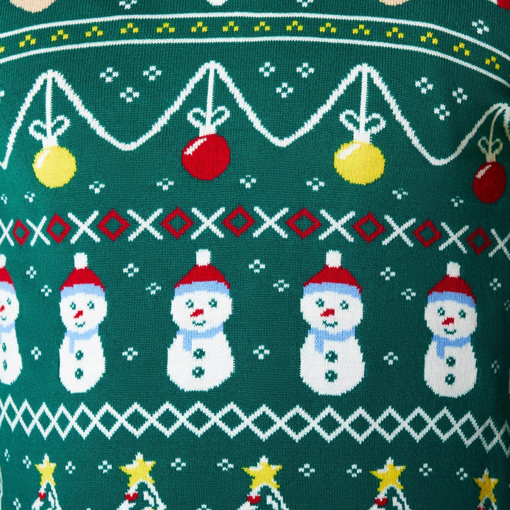Stribet Grøn Julesweater Dame
