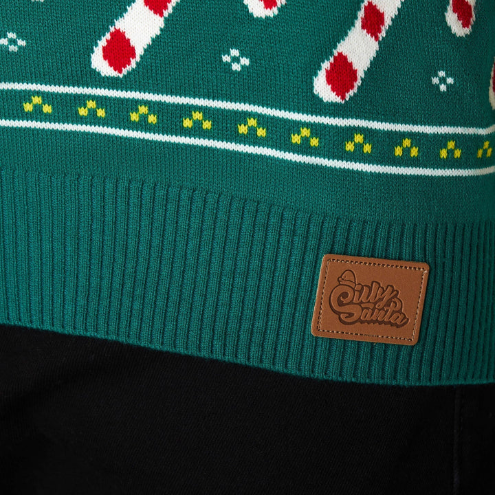 Stribet Grøn Julesweater Dame