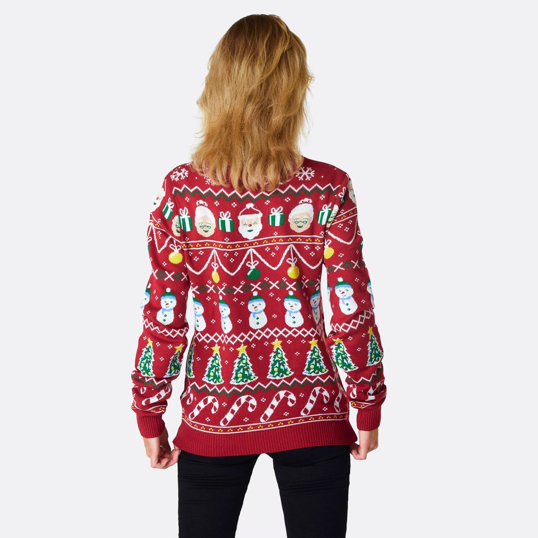 Stribet Rød Julesweater Dame