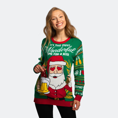The Most Wonderful Time For A Beer Julesweater Dame
