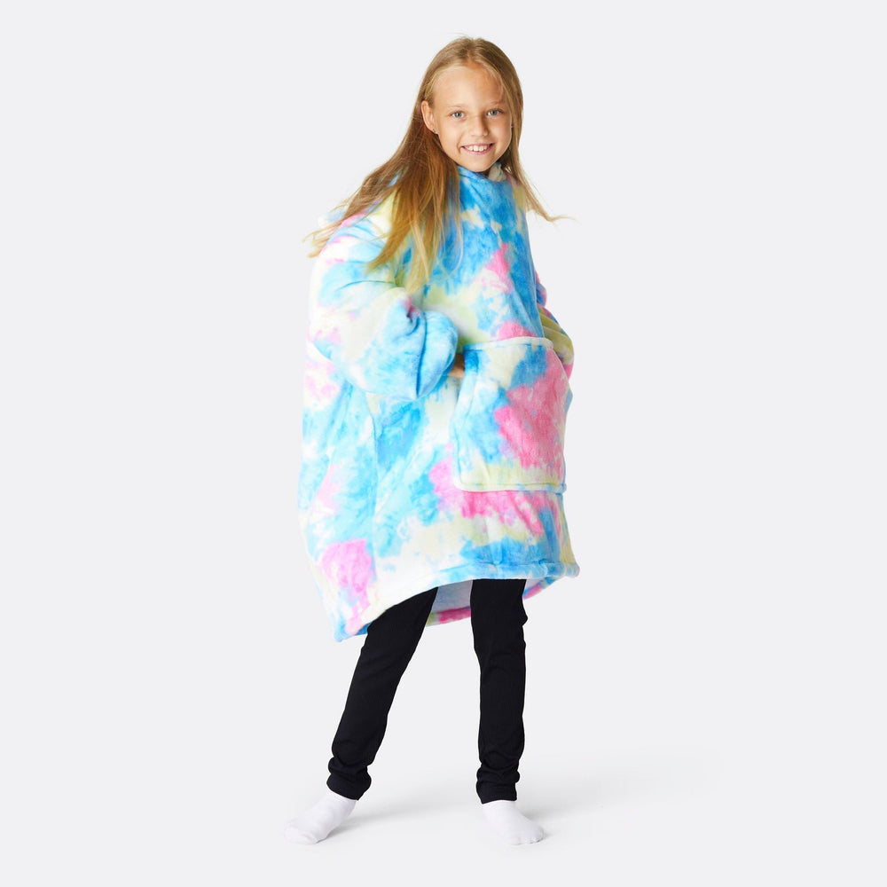 Tie dye Blå HappyHoodie Børn