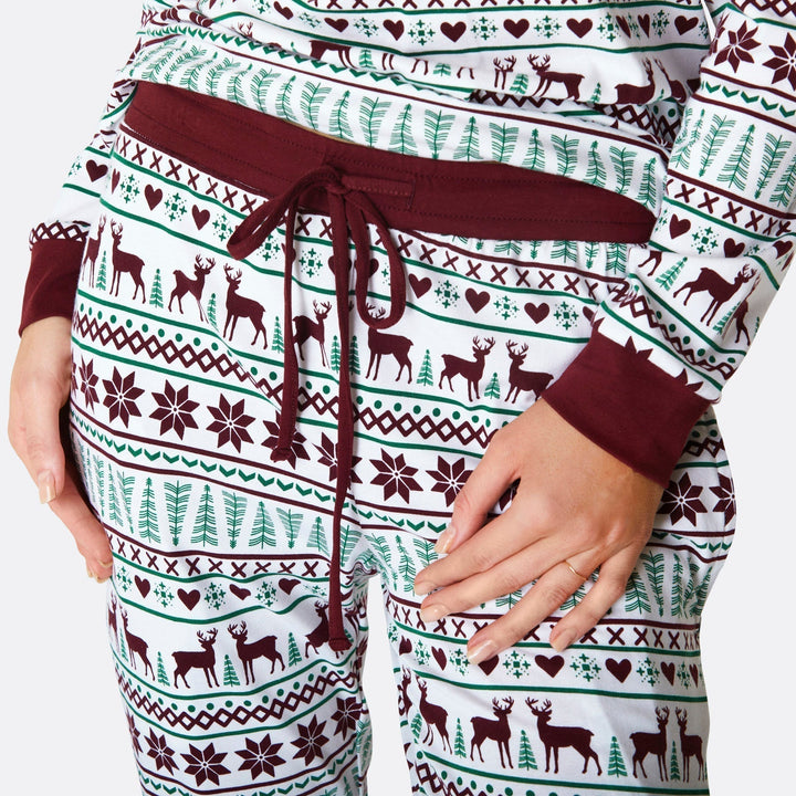 Vintermønstret Hvid Pyjamas Dame