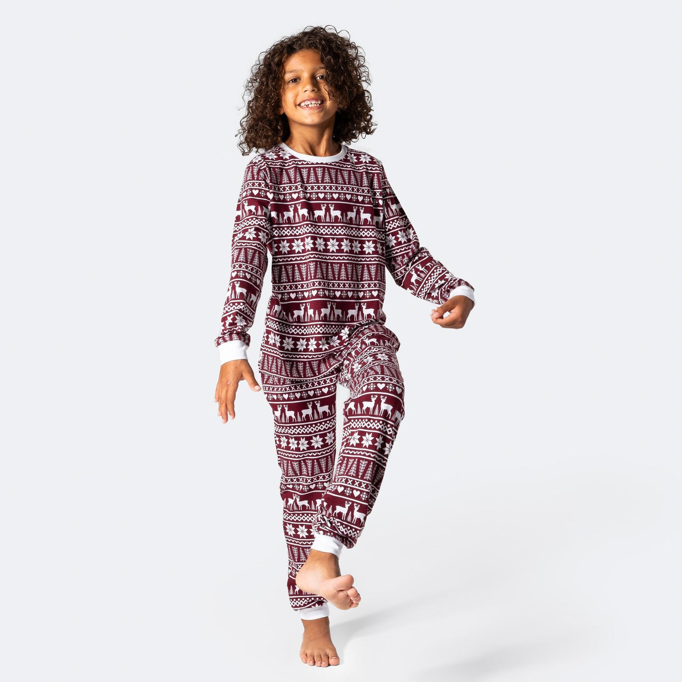 Vintermønstret Vinrød Pyjamas Børn