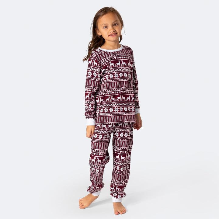 Vintermønstret Vinrød Pyjamas Børn
