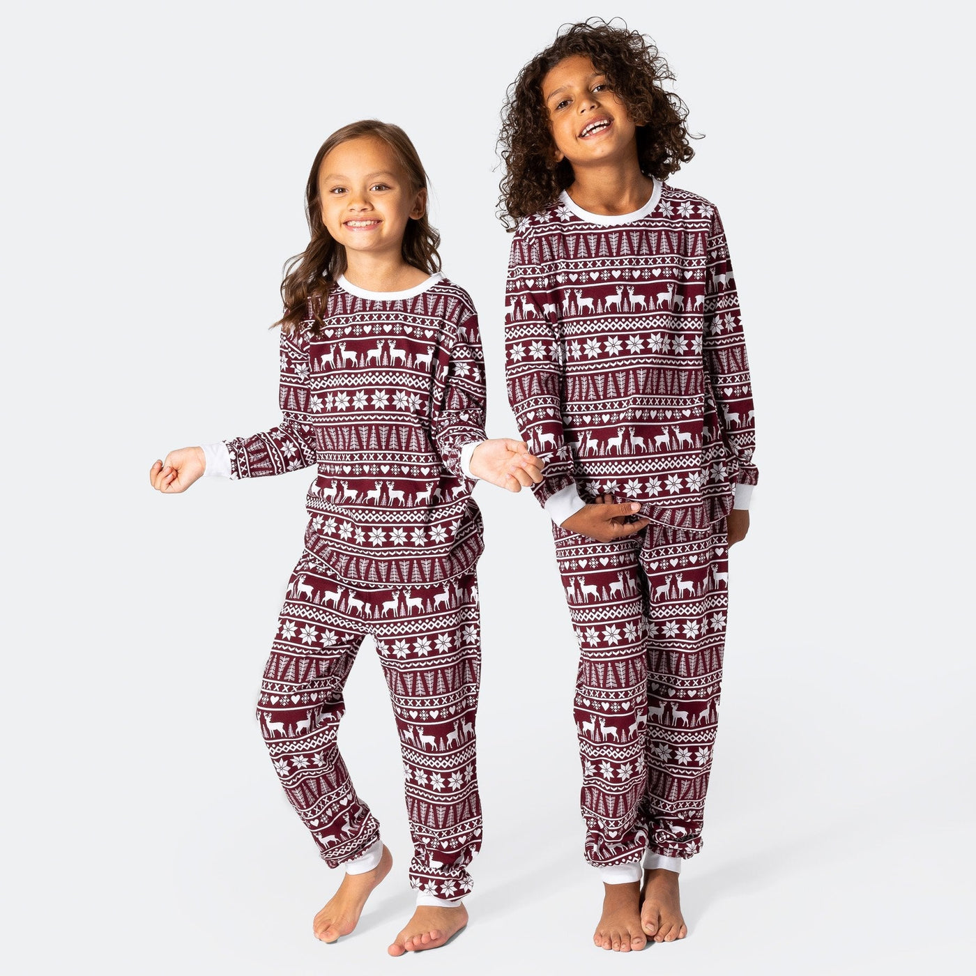 Vintermønstret Vinrød Pyjamas Børn