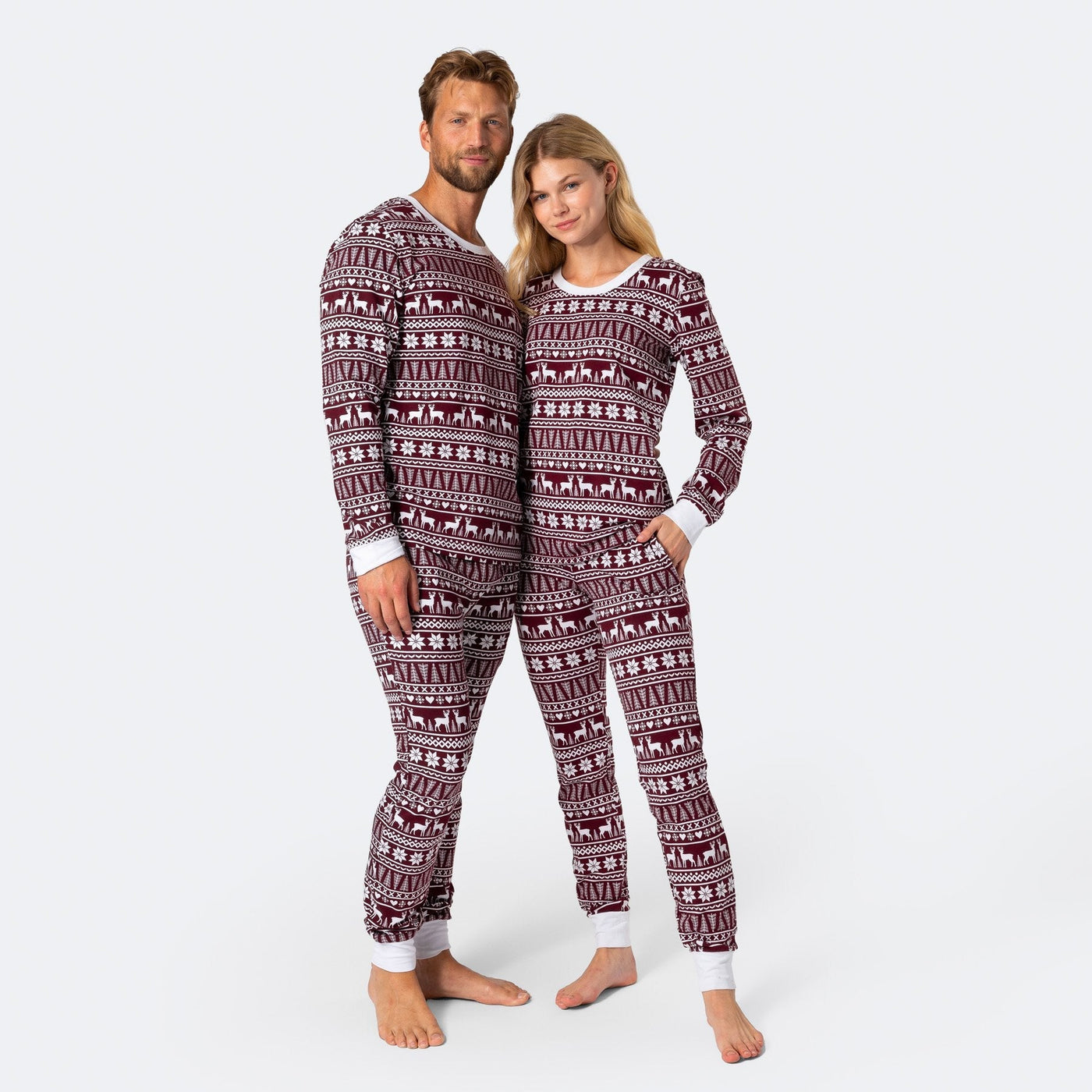 Vintermønstret Vinrød Pyjamas Herre