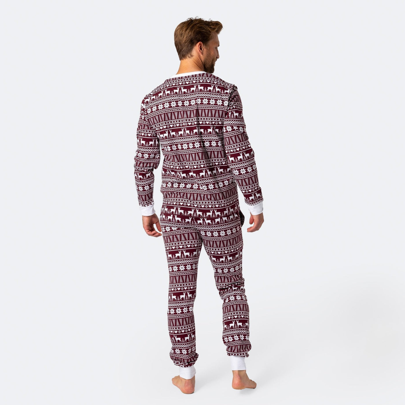 Vintermønstret Vinrød Pyjamas Herre